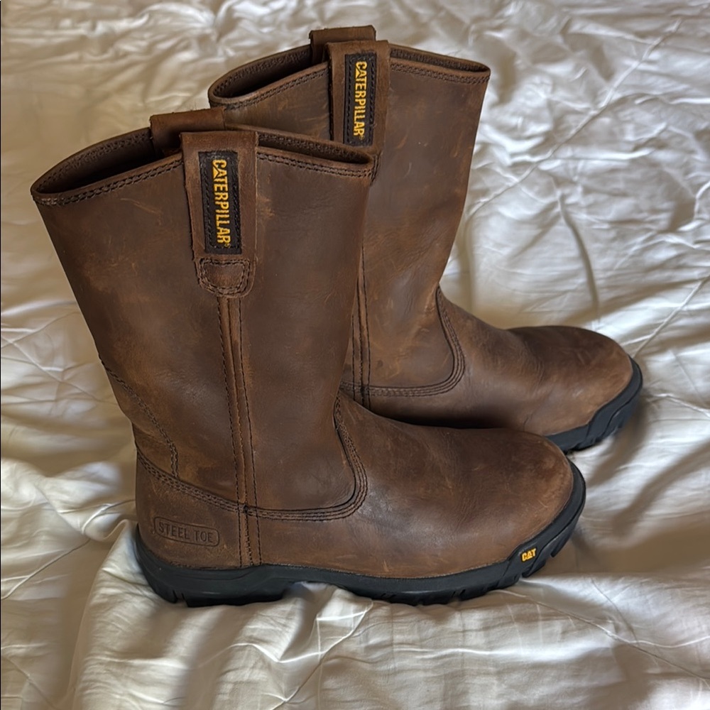 Caterpillar Dark Brown Leather Work Boots